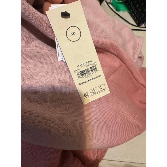 No Boundaries Hoodie Size 3XL Mens Pink Oversized Dip Dye Pullover Warm NWT - Picture 9 of 10